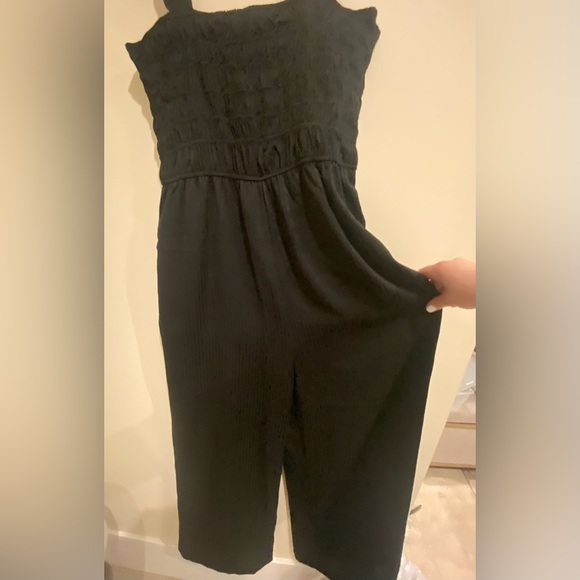 Black NSR Smocked Ruffle Trim Jumpsuit - Picture 6 of 11